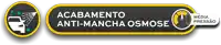 a black and yellow sign that says acabamento anti-manchas osmose