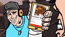 a cartoon of a man holding a phone that says loaded wii on it