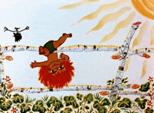 a cartoon drawing of a person doing a handstand