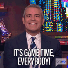 Its Game Time Everybody Andy Cohen GIF - Its Game Time Everybody Andy Cohen Watch What Happens Live GIFs
