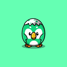 a cartoon drawing of an owl with a leaf on its chest