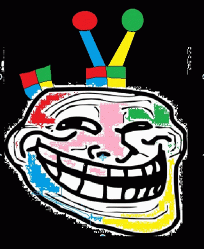 Troll Face Trailing Rainbow GIF