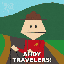 Ahoy Travelers Rick The Mountie GIF - Ahoy Travelers Rick The Mountie South Park GIFs