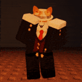 a cartoon character is wearing a suit and tie and a hat