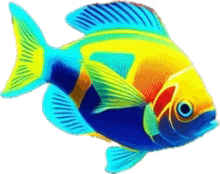 Fish Cartoon Fish GIF - Fish Cartoon Fish Yellow N Blue Fish GIFs