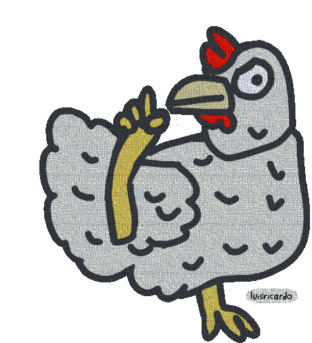 Angry Chicken Sticker - Angry Chicken Listen Stickers