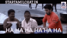 a group of men laughing with the words ha ha ha ha ha