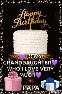 a happy birthday to my granddaughter who i love very much .