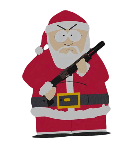 Gun Point Santa Claus Sticker - Gun Point Santa Claus South Park Stickers