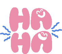 Haha Smiley Faces With Blue Expression Lines On Haha In Pink Bubble Letters Sticker - Haha Smiley Faces With Blue Expression Lines On Haha In Pink Bubble Letters Funny Stickers