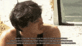 a man is sitting in front of a window with the words river to dustin written above him