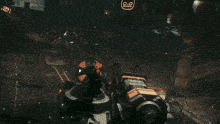 a video game character is flying through the air with a sign in the background that says ' no smoking '