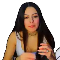 a woman with long hair has a tattoo on her neck that says " i love you "