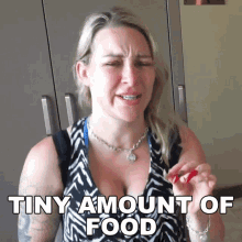 Tiny Amount Of Food Tracy Kiss GIF - Tiny Amount Of Food Tracy Kiss Just A Little Bit Of Food GIFs