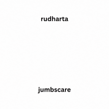 a red flower on a purple background with the words rudharta and jumbscare underneath