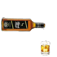 a bottle of whiskey and a glass of whiskey