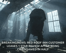 breaking news that red roof inn customer leaves star review after being chainsawed in half