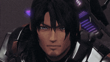 a close up of a man 's face with a beard in a video game