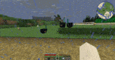 a screenshot of a minecraft game shows a world map and a few blocks