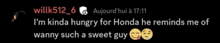 a black background with the words i 'm kinda hungry for honda