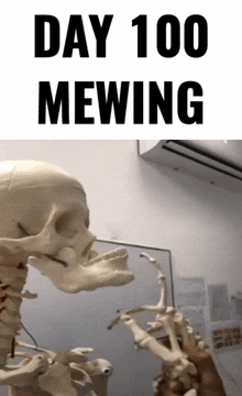 Day 100 Mewing Skeleton GIF - Day 100 Mewing Skeleton GIFs