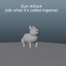 a cartoon character holding a gun with the caption gun attack