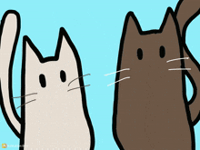 a cartoon of two cats giving each other a high five by animation dock