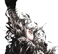 a pixel art drawing of a monster with a huge eye