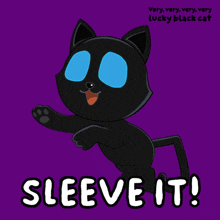 a cartoon of a black cat says sleeve it