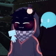 a cartoon character with a hat on his head