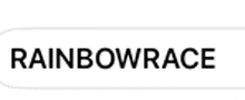 the word rainbowrace is on a white background with a search bar .