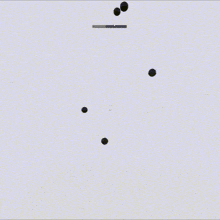 a white background with a few black dots and a line