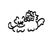 a black and white drawing of a sheep with a flower on its head on a white background .