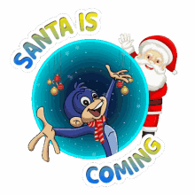 Santa Is Coming Jaggu GIF - Santa Is Coming Jaggu Chhota Bheem GIFs