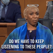 do we have to keep listening to these people cynthia johnson saturday night live michigan hearings cold open do we have to listen to them
