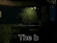a black and white image with the word the b written on it .