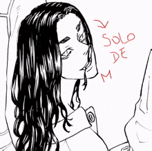 a black and white drawing of a man with hearts around his head and the words solo de matu