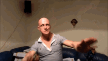 Crazy Bald Guy Bounce To The Ounce GIF - Crazy Bald Guy Bounce To The Ounce Dance GIFs