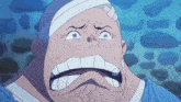 a cartoon character with a bandage on his head making a funny face