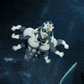 a cartoon drawing of a monster with many hands