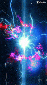 a screen shot of a galaxy with a capcut logo in the corner