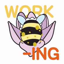 animal bee cute working absorbed