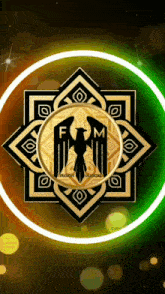 a logo for fusion musical has a circle around it