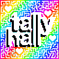 a rainbow colored maze with the word hello on it