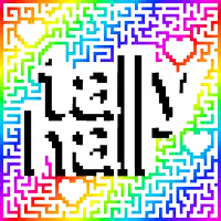 a rainbow colored maze with the word hello on it