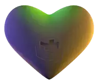 a rainbow heart with a cross in the middle