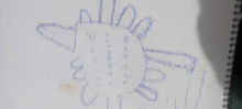 a child 's drawing of a turkey with a blue pen
