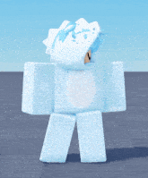 a cartoon character wearing a blue and white costume