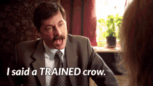 Trained Crow Not What I Meant GIF - Trained Crow Not What I Meant Accidental Insult GIFs