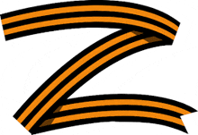 black and orange stripes on a white background that look like the letter z